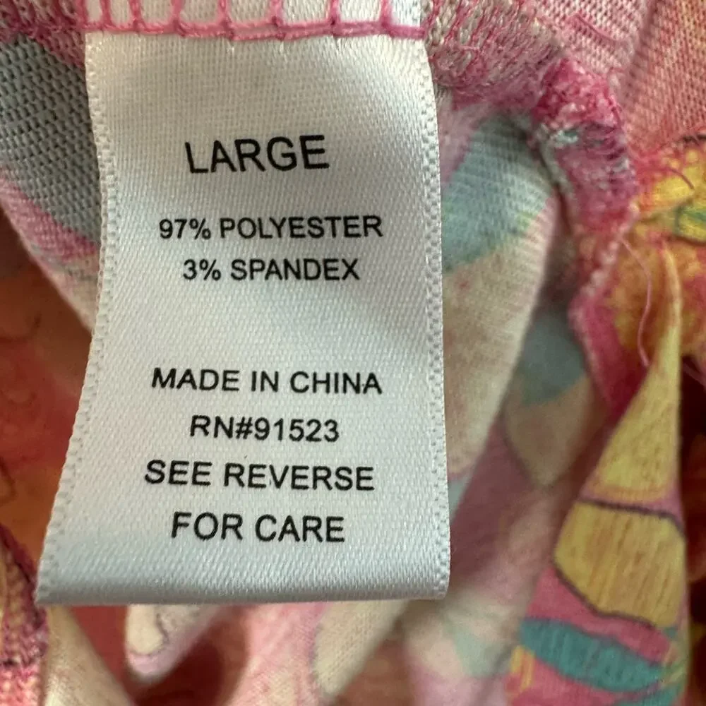 Rosie Harlow Pink Lemon Pajama Top Size Large